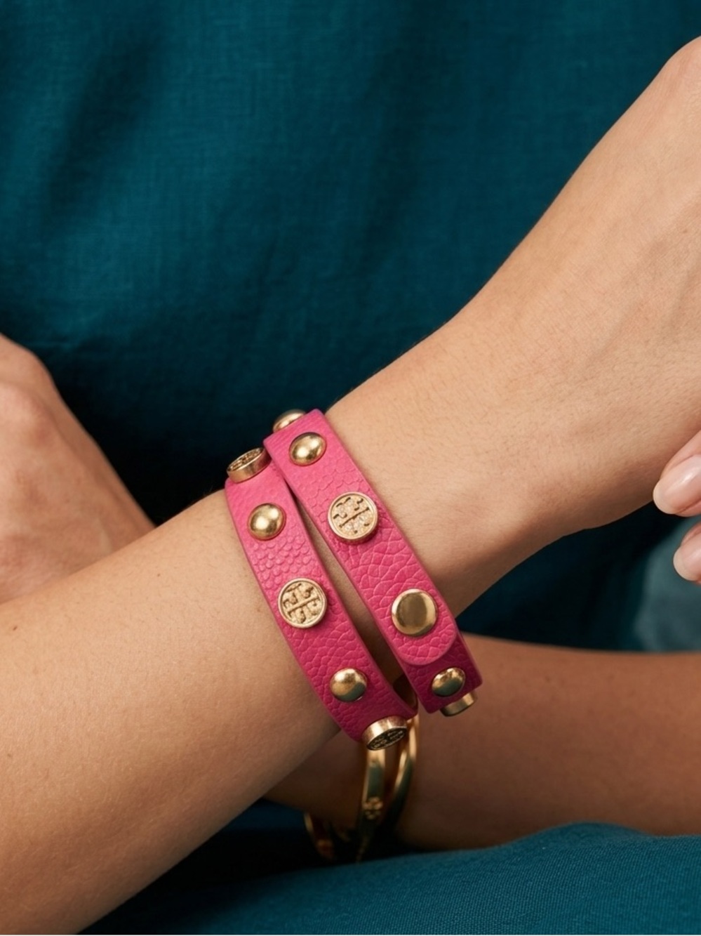Tory Burch Gold & Pink Bracelet